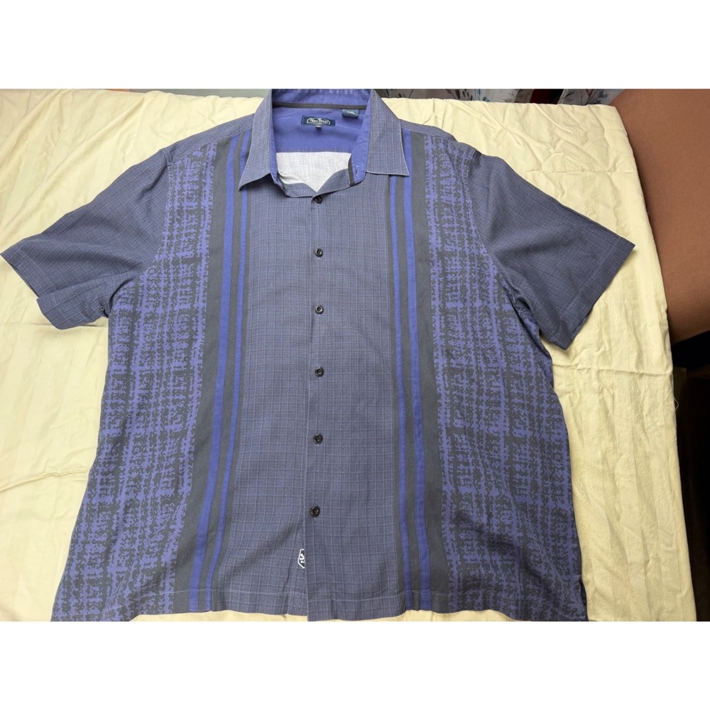 Nat Nast Luxury Originals Midnight Silk & Cotton Button Down Shirt Mens XXL